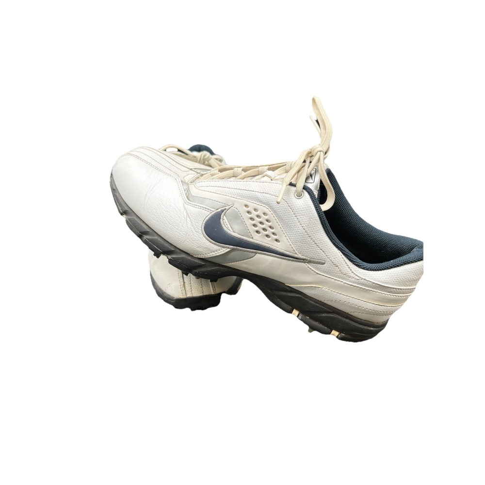Nike Golf Cleats White Leather Navy Air Power Channel‎ US 10W Used Playable